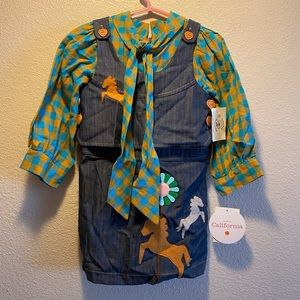 Decaf plush, girls dress/overalls outfit size 4T